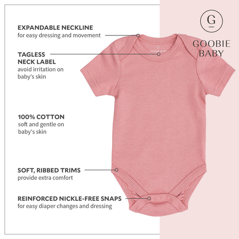 Short Sleeve Classic Bodysuits - Pink Combo