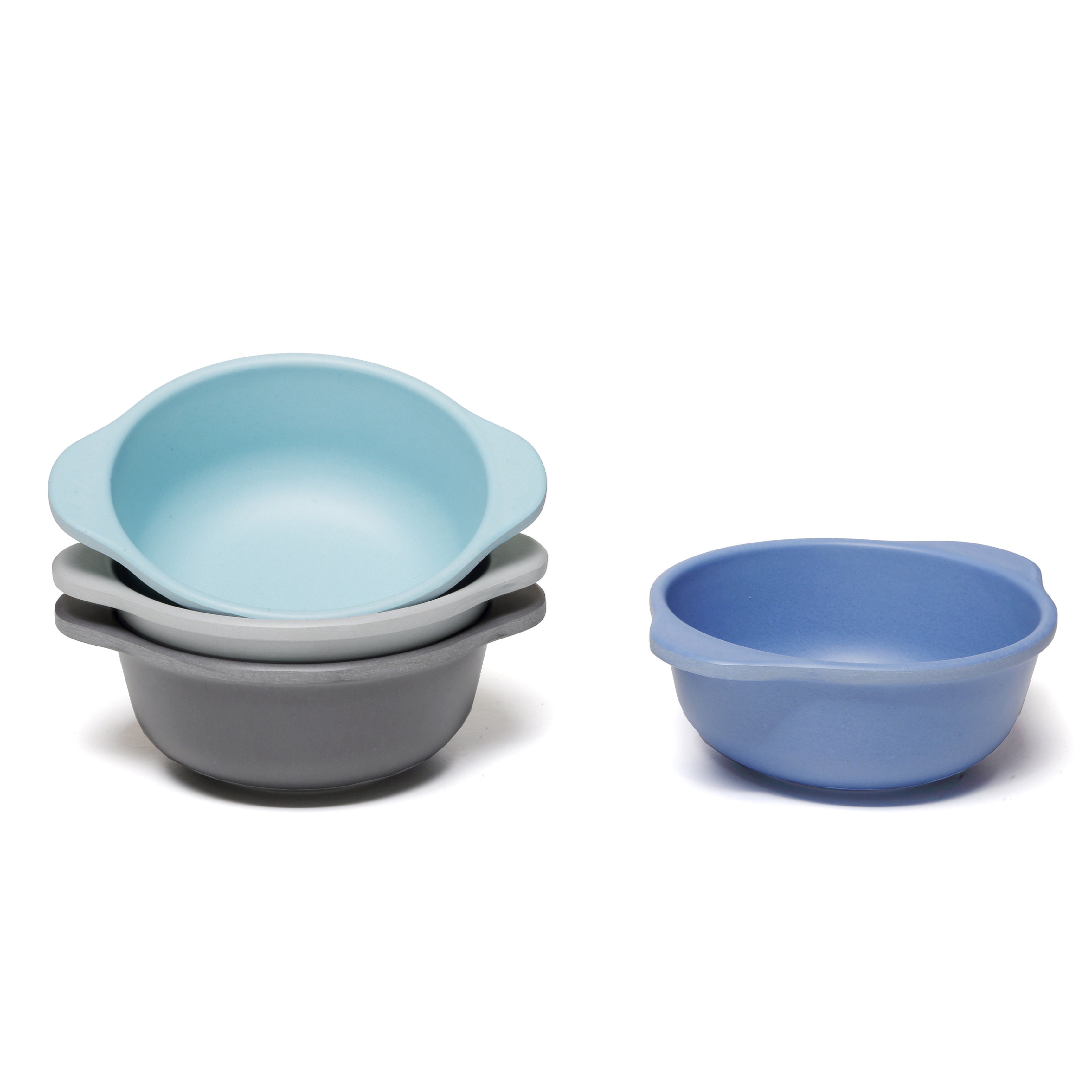 Bamboo Dinnerware Snack Bowls for Kids - Cruise (Blue / Gray