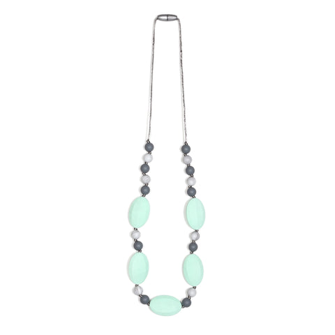 Harper Teething Necklace - Mint/Gray
