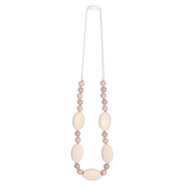 Emma Teething Necklace - Peach/Cream/Oatmeal