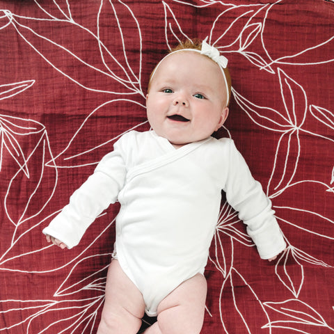 Organic Cotton Muslin Swaddle Blanket - Foliage