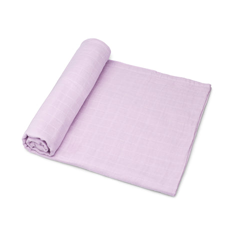 Organic Cotton Muslin Swaddle Blanket - Lilac