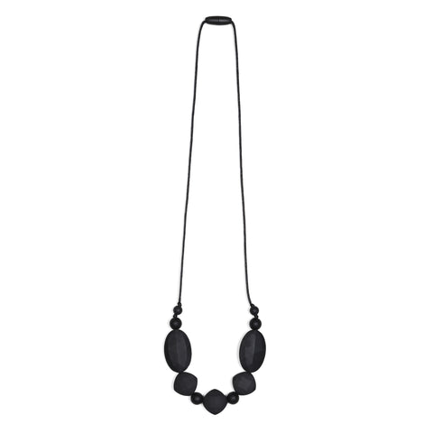 Harper Teething Necklace - Black/Oatmeal