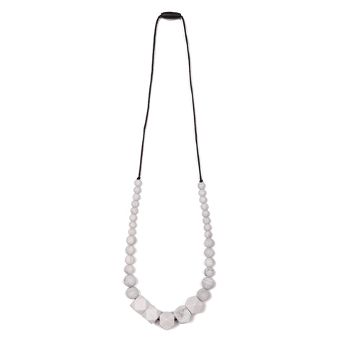 Naomi Teething Necklace - Navy/Marble