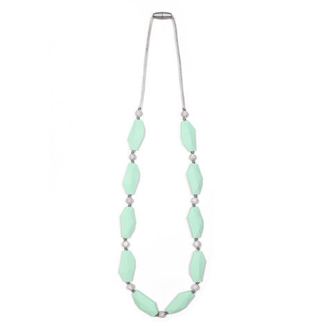 Zoe Teething Necklace - Mint/Marble