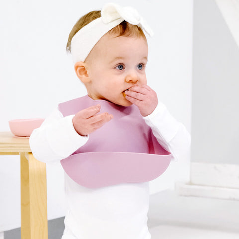 Silicone Baby Bib - Mauve