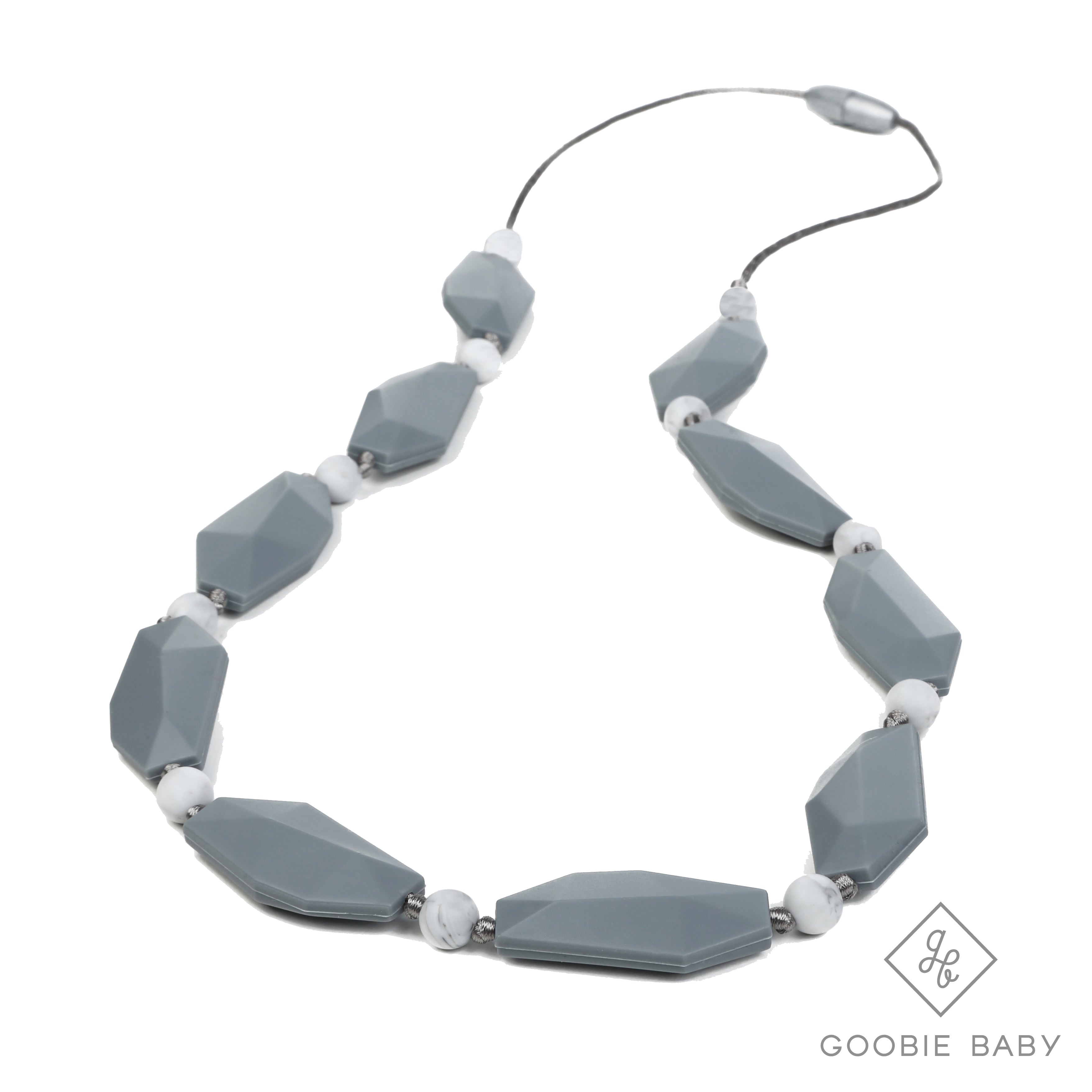 Naomi Teething Necklace - Grey/Marble