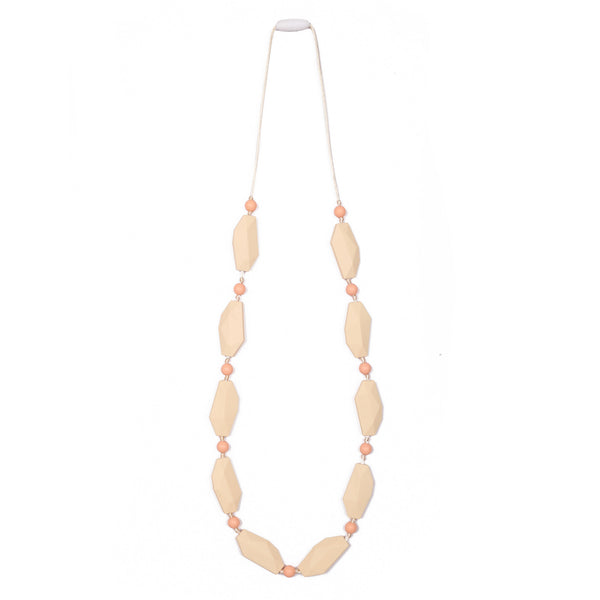 Naomi Teething Necklace - Peach/Cream