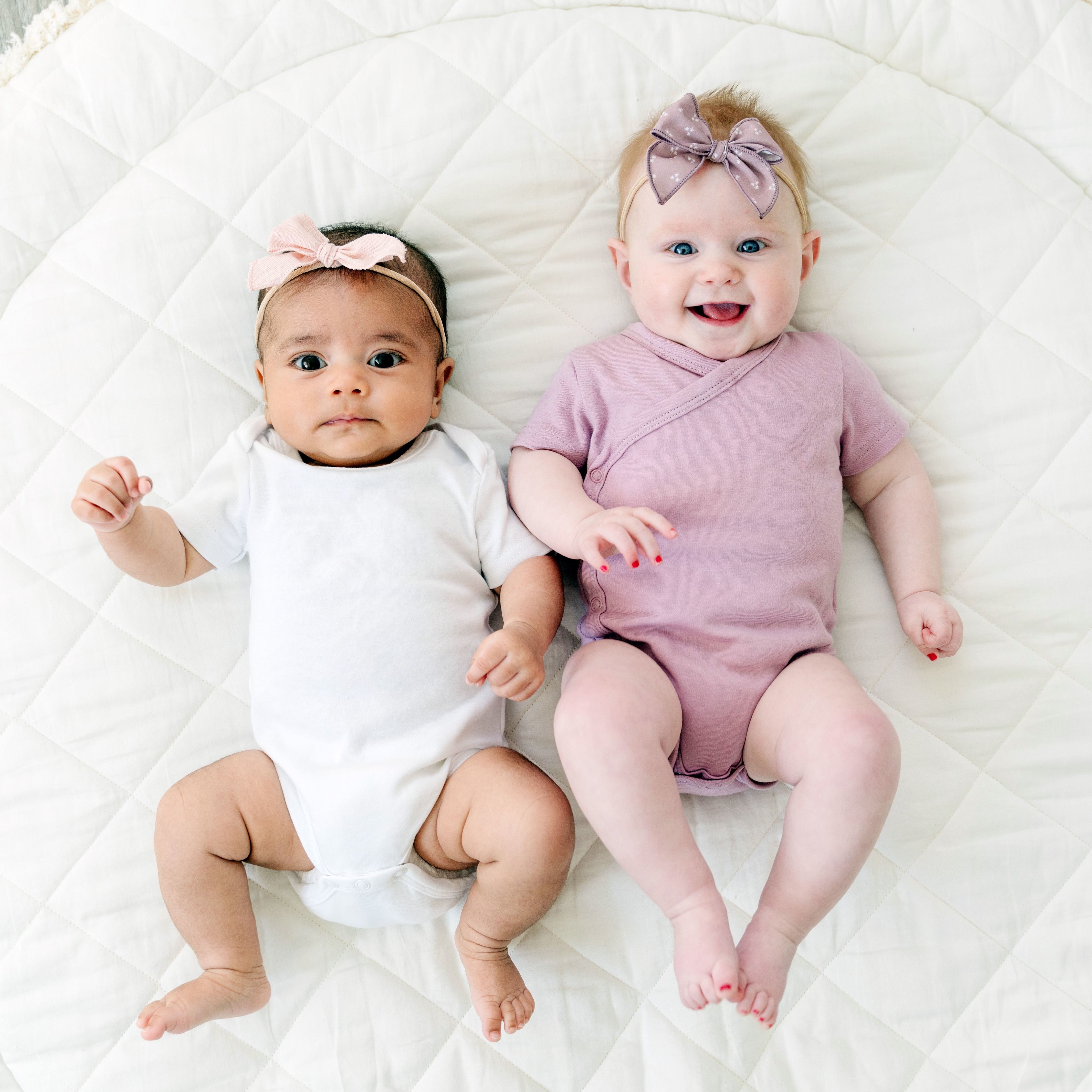 Short Sleeve Kimono Bodysuit Set - Pink Combo