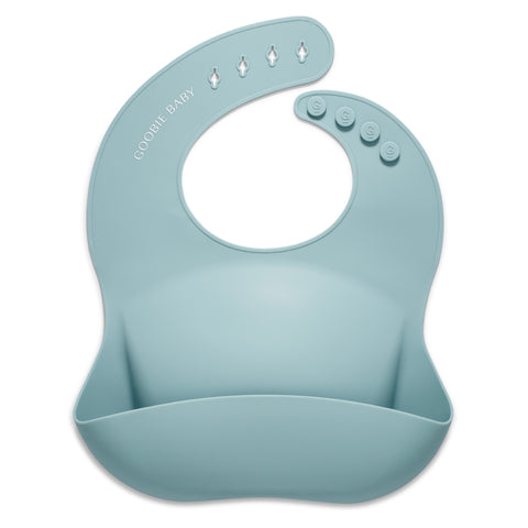 Silicone Baby Bib Set - Taupe/Blue Spruce