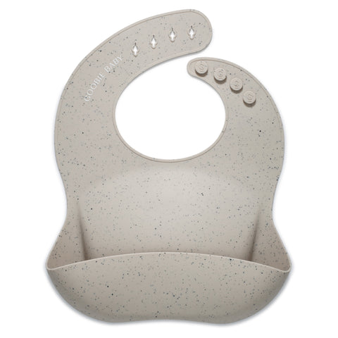 Silicone Baby Bib Set - Taupe/Blue Spruce