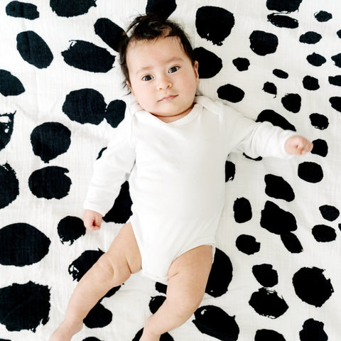 Organic Cotton Muslin Swaddle Blanket - Spotted