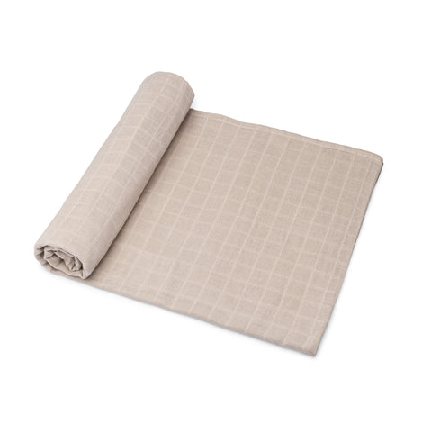 Organic Cotton Muslin Swaddle Blanket - Taupe