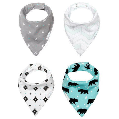 Reversible & Waterproof Cotton Bandana Bibs - Pink/Gold Unicorn