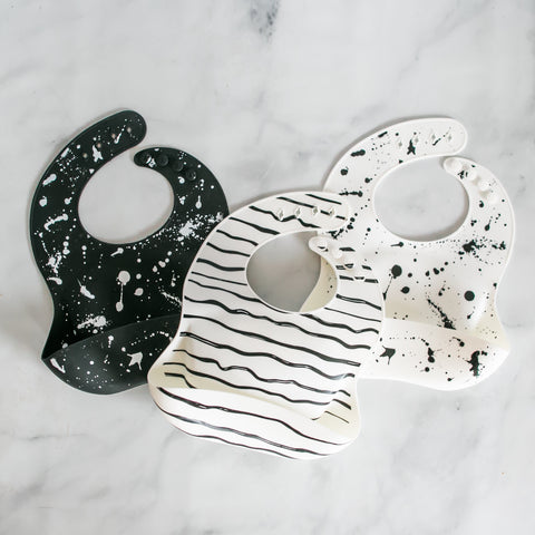 Silicone Baby Bib - Wavy Lines